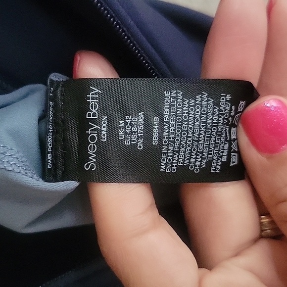 Anthropologie Sweaty Betty Blue Burgundy Power Workout Jacket XS or Medium NWT - Picture 6 of 8